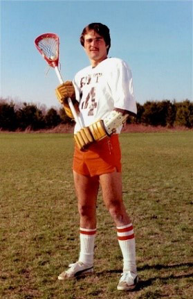 Young Dave playing lacrosse